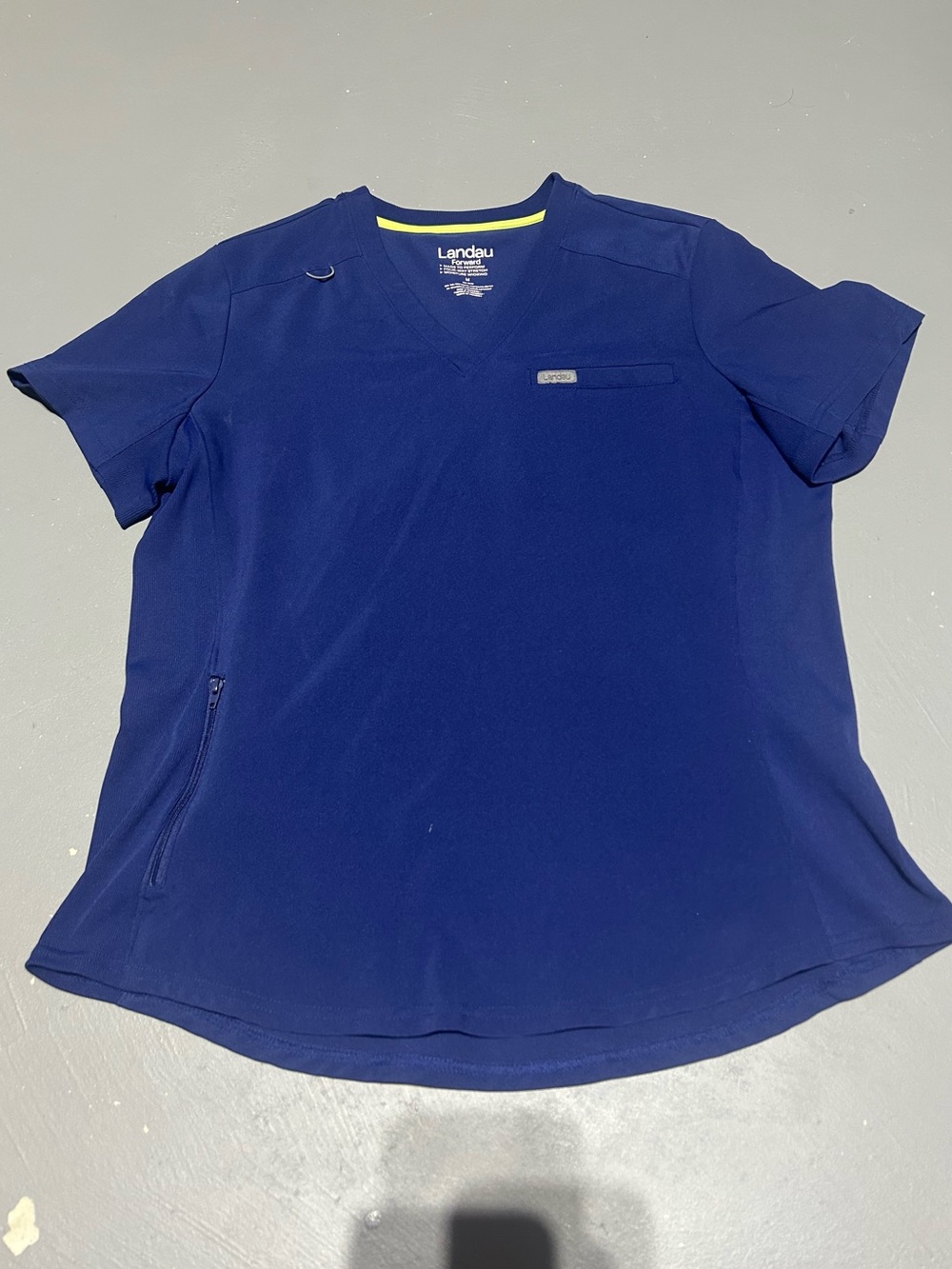 Landau Forward Blue Performance Scrub Short Sleeve Shirt (Women’s Size Medium)